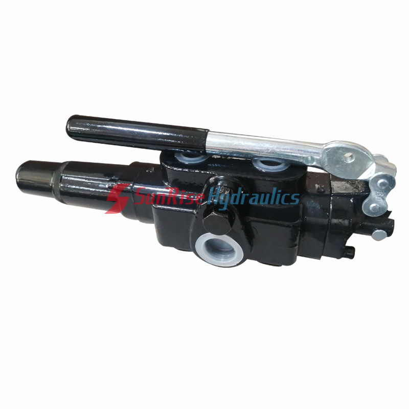 Firewood chopper valve positioning upright handle